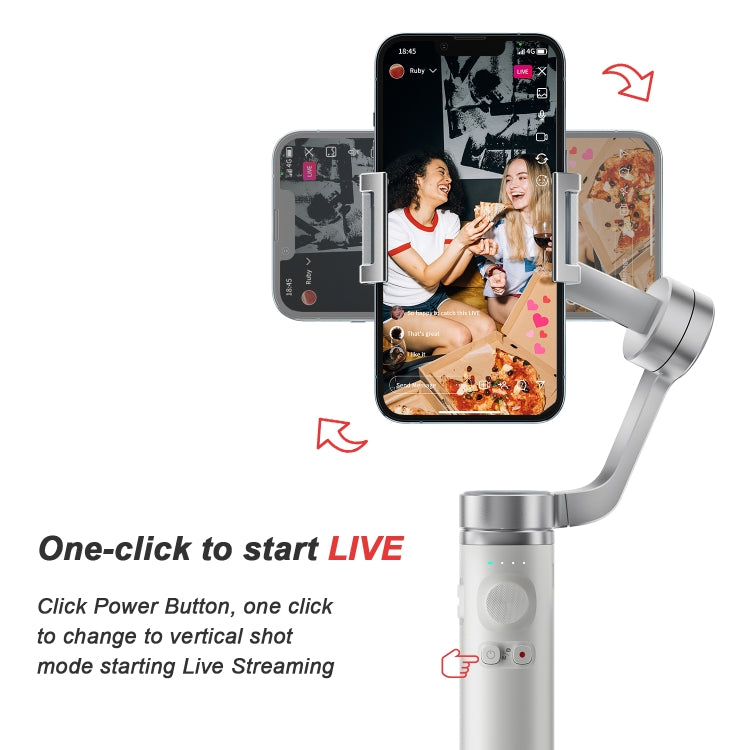 FUNSNAP Capture �� Aluminum Alloy Arm 3-Axis Handheld Phone Gimbal, Combo Version(Grey)