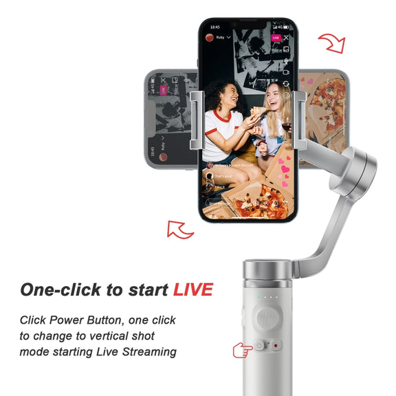 FUNSNAP Capture �� Aluminum Alloy Arm 3-Axis Handheld Phone Gimbal, Combo Version(Grey)