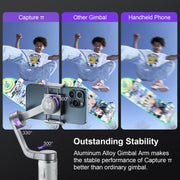 FUNSNAP Capture �� Aluminum Alloy Arm 3-Axis Handheld Phone Gimbal, Combo Version(Grey)