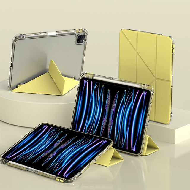 For iPad Air 13 2024 / 2025 mutural Y-Shape Deformation Leather Tablet Case(Yellow)
