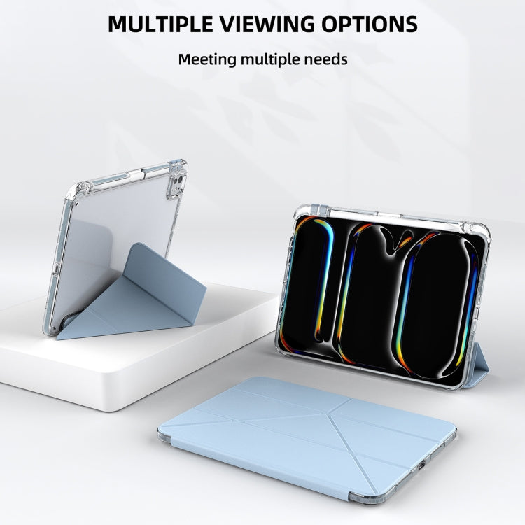 For iPad Air 13 2024 / 2025 mutural Y-Shape Deformation Leather Tablet Case(Grey)