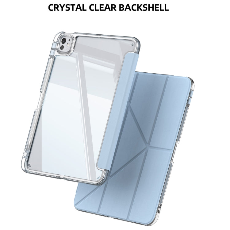 For iPad Pro 13 2024 mutural Y-Shape Deformation Leather Tablet Case(Ice Blue)