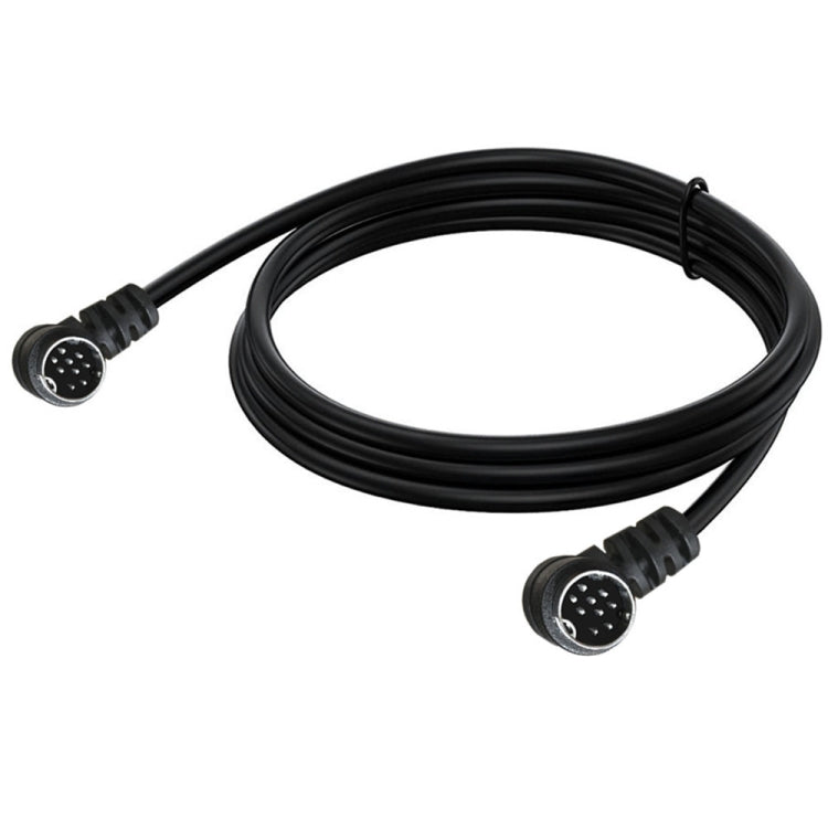 Double Curved mini DIN 9 Pin TV Audio Adapter Cable, Length:3m(Black)