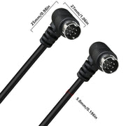Double Curved mini DIN 9 Pin TV Audio Adapter Cable, Length:3m(Black)