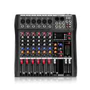XTUGA CT60X 6-Channels Audio Mixer DJ Mixing Console with 48V Power Supply(US Plug)