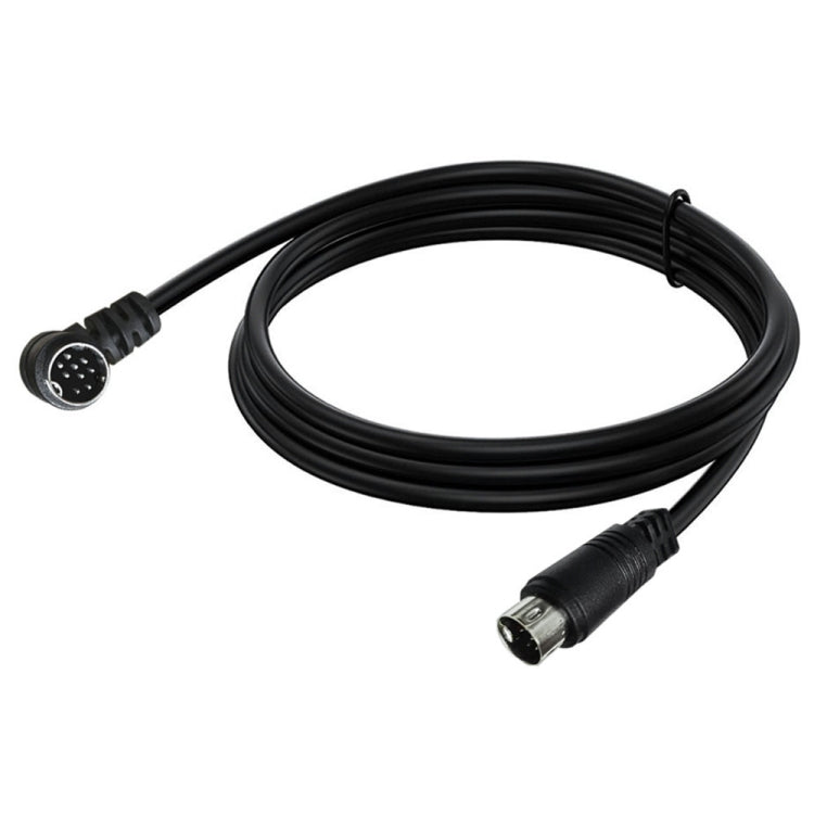 Single Curved mini DIN 9 Pin TV Audio Adapter Cable, Length:3m(Black)