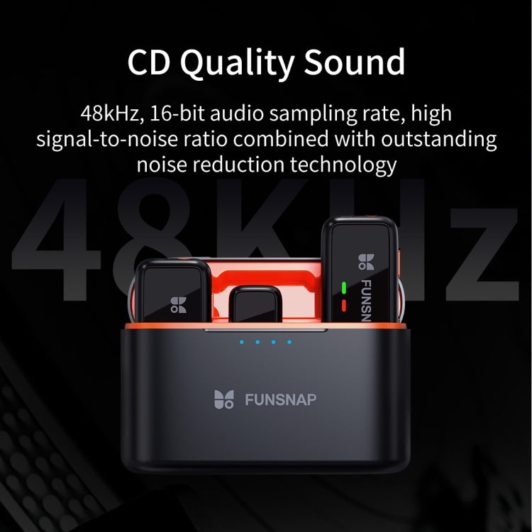 FUNSNAP S6 Lavalier Wireless Microphone, 8 Pin RX + 2 TX with Charging Case