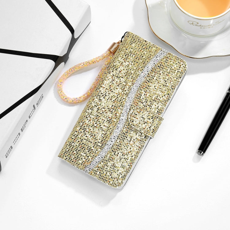 For Samsung Galaxy S25 Ultra 5G Glitter Powder Filp Leather Phone Case(Gold)