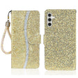For Samsung Galaxy S25 5G Glitter Powder Filp Leather Phone Case(Gold) - Galaxy S25 5G Cases by PMC Jewellery | Online Shopping South Africa | PMC Jewellery | Buy Now Pay Later Mobicred