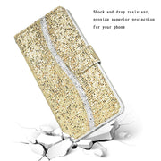 For Samsung Galaxy S25 5G Glitter Powder Filp Leather Phone Case(Gold)