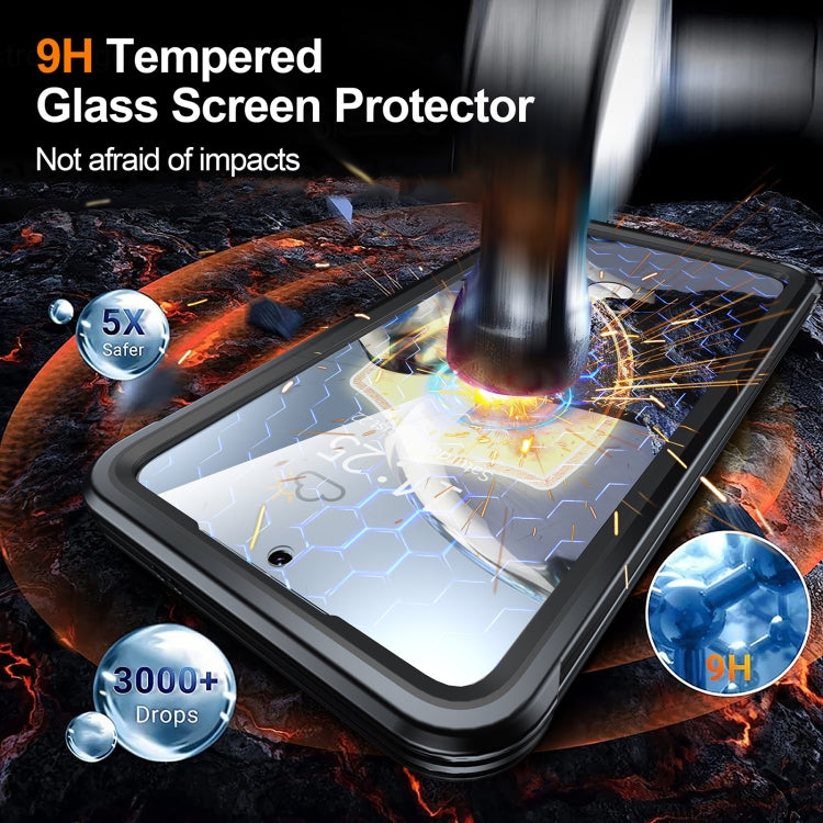 For Samsung Galaxy S25 5G RedPepper Tempered Glass MagSafe Phone Case(Black)