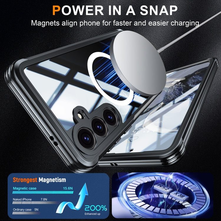 For Samsung Galaxy S25 5G RedPepper Tempered Glass MagSafe Phone Case(Black)