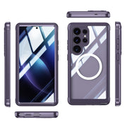 For Samsung Galaxy S25 Ultra 5G Tempered Glass MagSafe Phone Case(Purple)