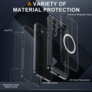 For Samsung Galaxy S25 5G RedPepper Tempered Glass MagSafe Phone Case(Black)