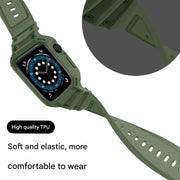 For Apple Watch Series 10 46mm Armor TPU Case Integrated Watch Band(Army Green)
