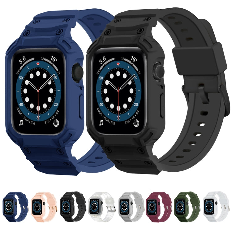 For Apple Watch Series 10 46mm Armor TPU Case Integrated Watch Band(Army Green)