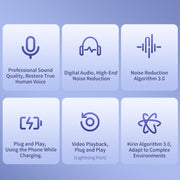 FUNSNAP M2 1 TX + 2 RX Digital Noise Reduction Wireless Microphone Mic Tok, Version:Type-C(White)