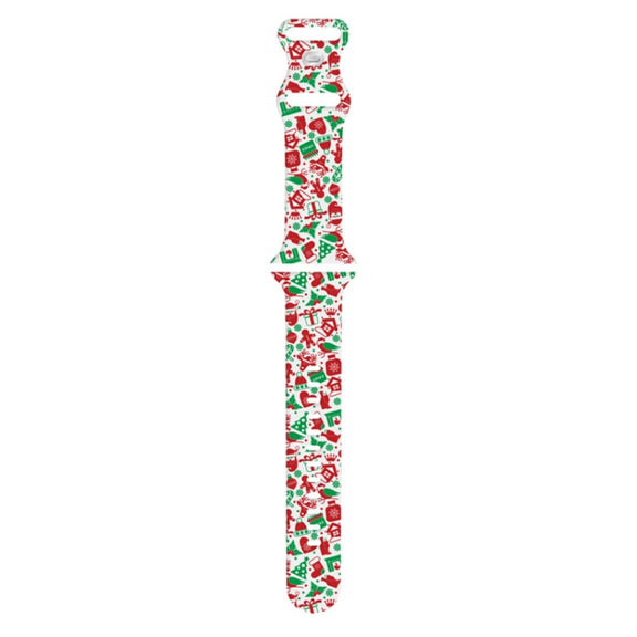 For Apple Watch 42mm / 41mm / 40mm / 38mm Christmas Pattern Silicone Watch Band(Christmas Gift)