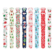 For Apple Watch 46mm / 49mm / 45mm / 44mm Christmas Pattern Silicone Watch Band(Santa Claus White)