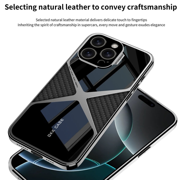 For iPhone 16 Pro Max GKK Leather Electroplating Supersonic Speed Shockproof Phone Case(White)