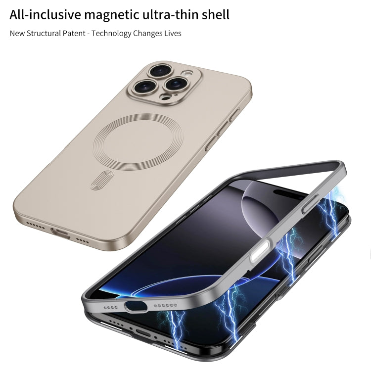 For iPhone 16 Pro GKK MagSafe Full Coverage Phone Case(Mountain Gray)