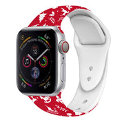 For Apple Watch 46mm / 49mm / 45mm / 44mm Christmas Pattern Silicone Watch Band(Auspicious Christmas)