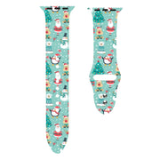 For Apple Watch 42mm / 41mm / 40mm / 38mm Christmas Pattern Silicone Watch Band(Snow Christmas)