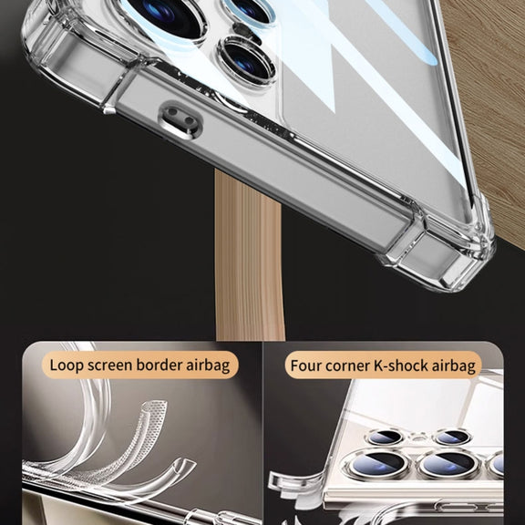 For Samsung Galaxy S25 Ultra 5G GKK Airbag Shockproof Full Coverage Phone Case(Transparent Green)
