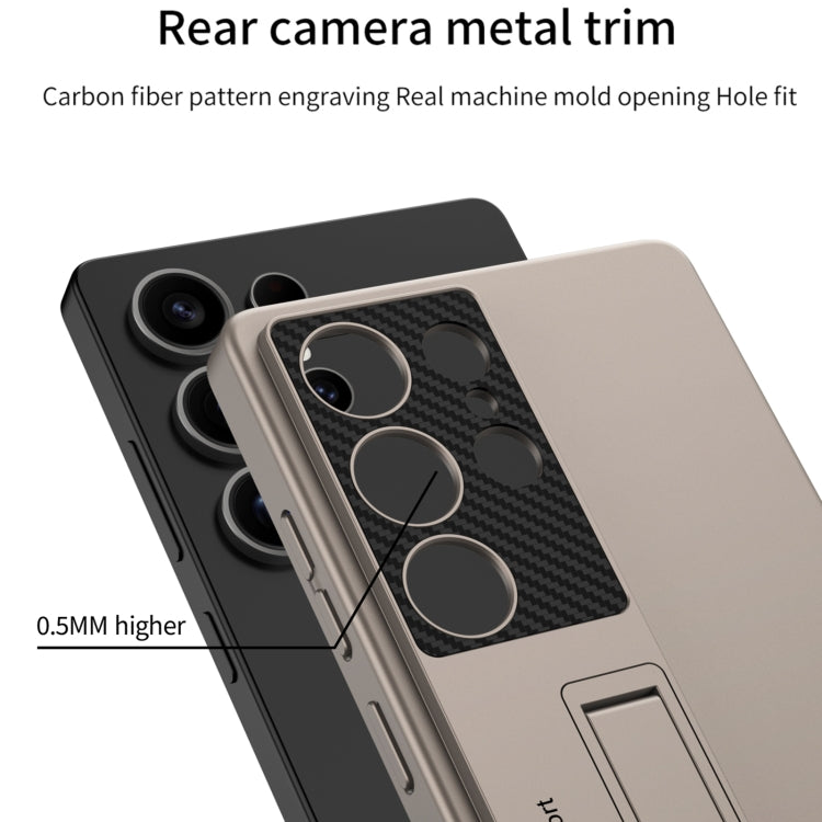 For Samsung Galaxy S25 Ultra 5G GKK Ultra-thin Shockproof Phone Case with Holder / Pen(Black)