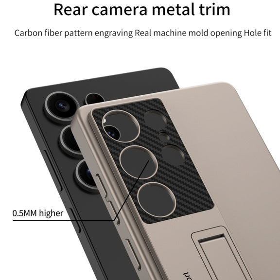 For Samsung Galaxy S25 Ultra 5G GKK Ultra-thin Shockproof Phone Case with Holder / Pen(Titanium Gray)