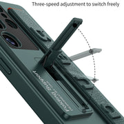 For Samsung Galaxy S25 Ultra 5G GKK Ultra-thin Wristband Shockproof Phone Case with Holder(Titanium Gray)
