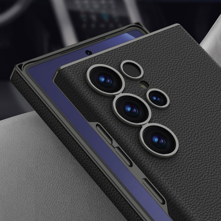 For Samsung Galaxy S25 Ultra 5G GKK Skin-feeling Leather Curved Phone Case(Titanium Gray)