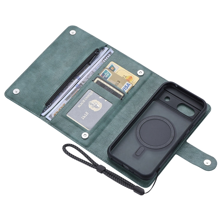 For Google Pixel 8a ViLi GVB Series MagSafe Magnetic RFID Leather Phone Case(Green)