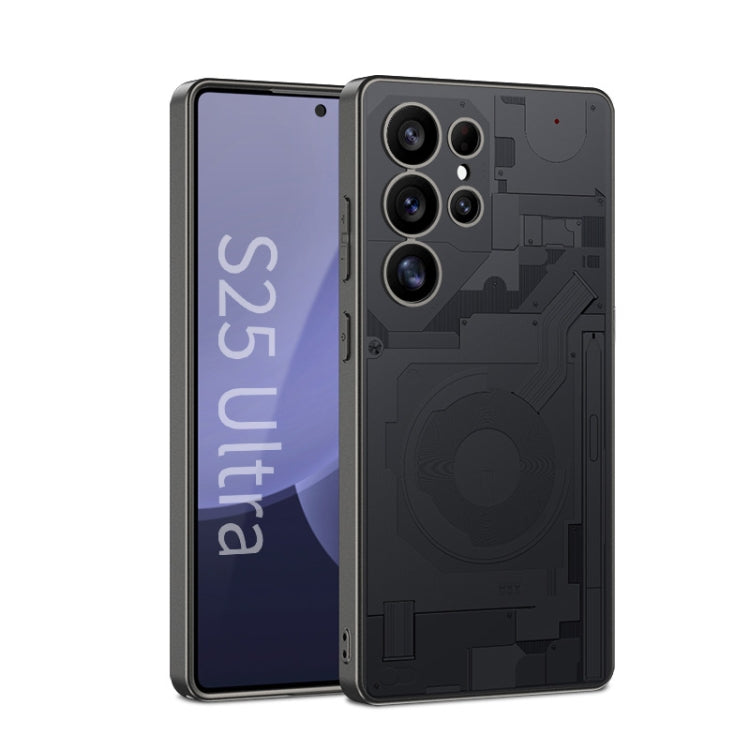 For Samsung Galaxy S25 Ultra 5G GKK AG Craft Skin Feel Circuit Diagram Edition Full Coverage Phone Case(Black)