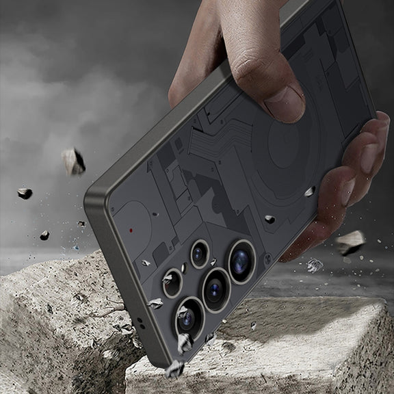 For Samsung Galaxy S25 Ultra 5G GKK AG Craft Skin Feel Circuit Diagram Edition Full Coverage Phone Case(Black)