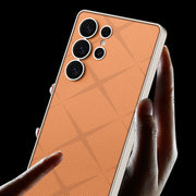 For Samsung Galaxy S25 Ultra 5G GKK Asterism Metal Paint Skin Feel Leather Full Coverage Phone Case(Orange)