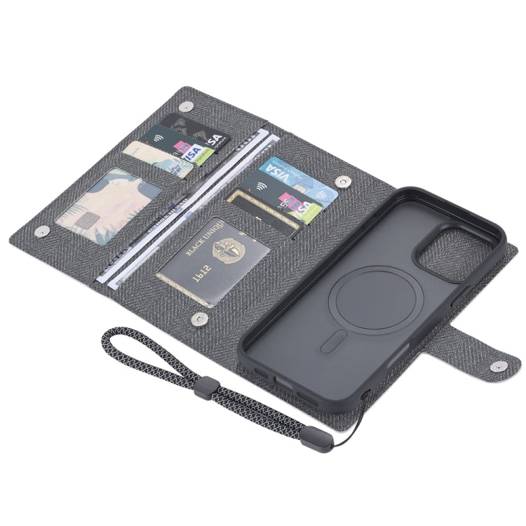 For iPhone 16 ViLi GBS Series MagSafe Magnetic RFID Leather Flip Phone Case(Black)