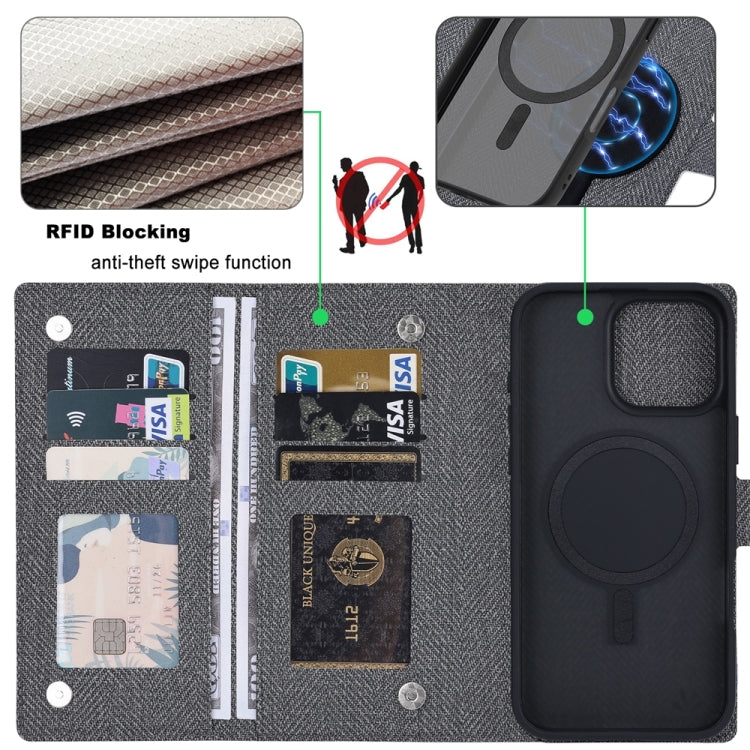 For iPhone 16 ViLi GBS Series MagSafe Magnetic RFID Leather Flip Phone Case(Black)