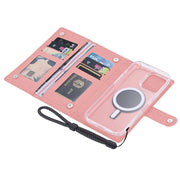 For iPhone 16 Plus ViLi GBS-C Series MagSafe Magnetic RFID Leather Flip Phone Case(Pink)