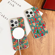 For iPhone 16 Pro Denior A18 Paint MagSafe Phone Case(Christmas)