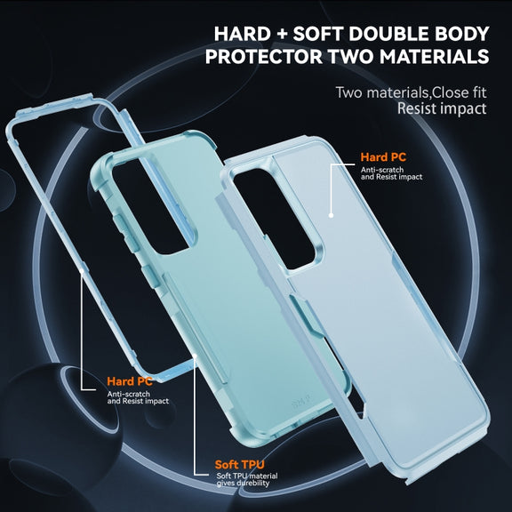 For Samsung Galaxy S25+ 5G TPU + PC Shockproof Protective Phone Case(Grey Green)