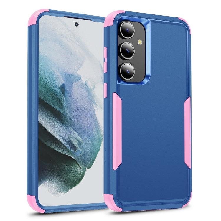 For Samsung Galaxy S25+ 5G TPU + PC Shockproof Protective Phone Case(Royal Blue + Pink)