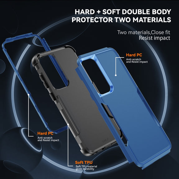 For Samsung Galaxy S25+ 5G TPU + PC Shockproof Protective Phone Case(Royal Blue + Black)