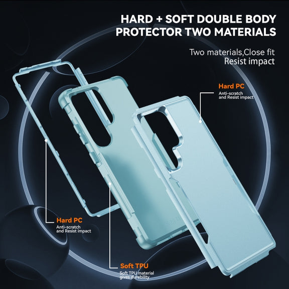 For Samsung Galaxy S25 Ultra 5G TPU + PC Shockproof Protective Phone Case(Grey Green)
