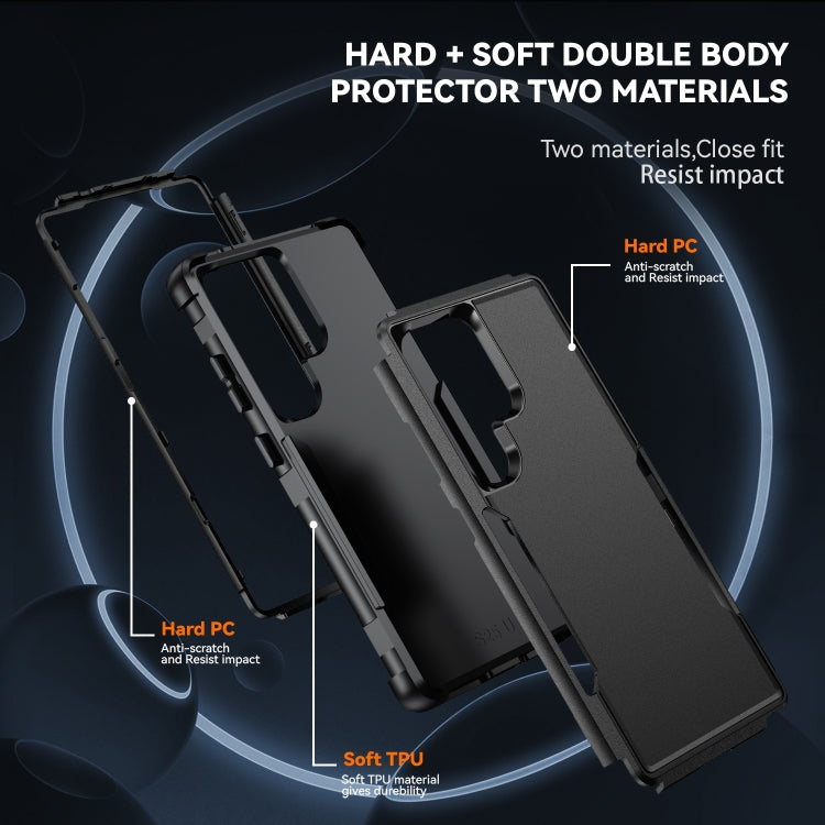 For Samsung Galaxy S25 Ultra 5G TPU + PC Shockproof Protective Phone Case(Black)
