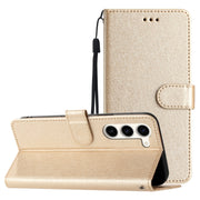For Samsung Galaxy S25 5G Silk Texture Horizontal Flip Leather Phone Case(Gold)