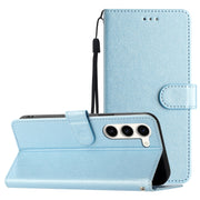 For Samsung Galaxy S25+ 5G Silk Texture Horizontal Flip Leather Phone Case(Light Blue)