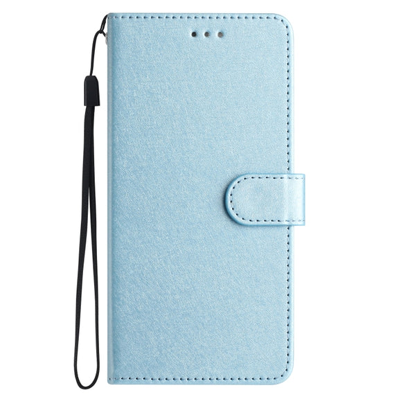 For Samsung Galaxy S25+ 5G Silk Texture Horizontal Flip Leather Phone Case(Light Blue)