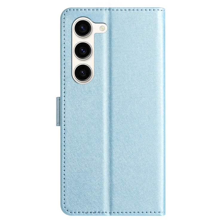 For Samsung Galaxy S25+ 5G Silk Texture Horizontal Flip Leather Phone Case(Light Blue)