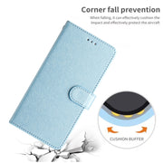 For Samsung Galaxy S25 Ultra 5G Silk Texture Horizontal Flip Leather Phone Case(Light Blue)